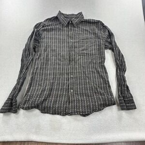 Corridor Shirt Mens Medium Black Check Cotton Long Sleeve Button Up Casual